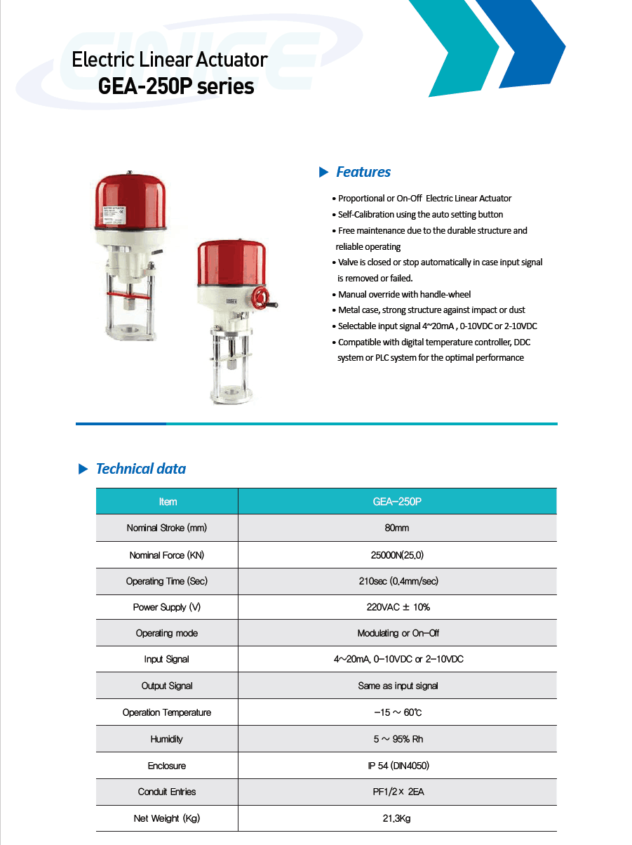 电动线性致动器GEA-250P系列